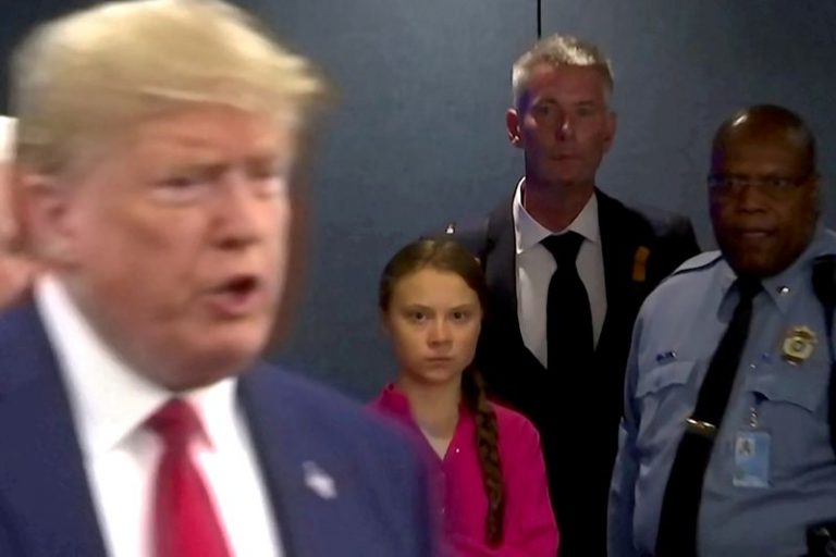 LYNXMPEFBT0OP.jpg,Foto de archivo. La activista medioambiental Greta Thunberg observa al presidente estadounidense Donald Trump mientras ingresa a las Naciones Unidas para hablar con la prensa, en Nueva York. 23 de septiembre de 2019. REUTERS/Andrew Hofstetter.; Crédito: Andrew Hofstetter, Reuters