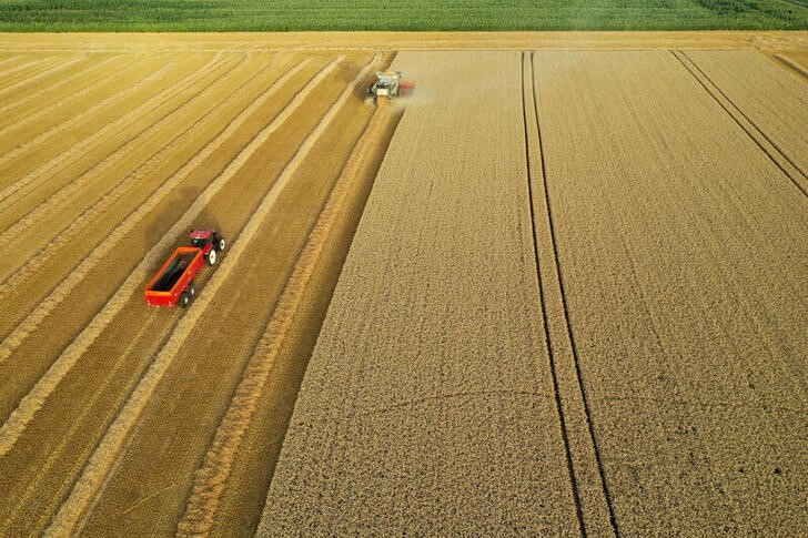 LYNXMPEG8F195.jpg,Foto de archivo tomada con un dron de trabajadores agrícolas cosechando trigo en un campo en Haynecourt, en el norte de Francia. 
Jul 19, 2020. REUTERS/Pascal Rossignol; Crédito: Pascal Rossignol, Reuters