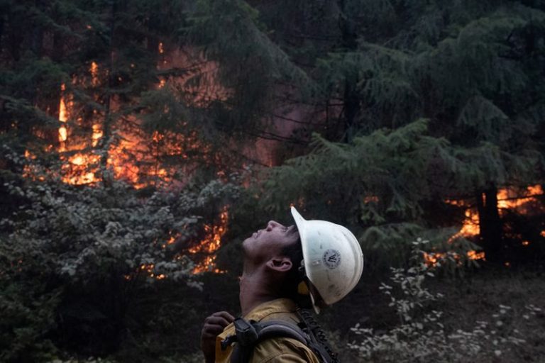 LYNXMPEG8G249.jpg,Johnny Islas, un bombero de Las Vegas, monitorea las brasas de una operación cerca del incendio Obenchain en Butte Falls, Oregon, Estados Unidos. 15 de septiembre de 2020. REUTERS/Adrees Latif ; Crédito: Adrees Latif, Reuters
